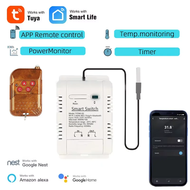 Tuya Wifi 16A/20A Smart Temper – Sonoff Basic Switch recenzja i cena