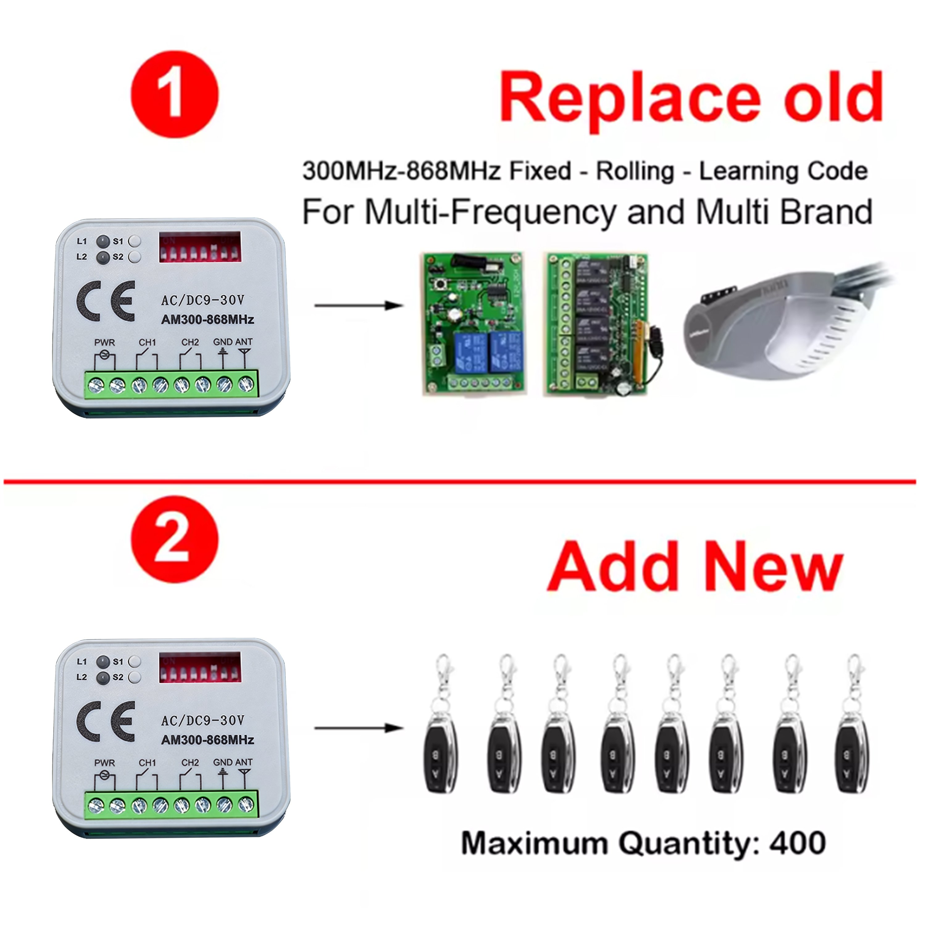 Garage Door Receiver 433MHz 30 – 433Mhz Receiver Module recenzja i cena