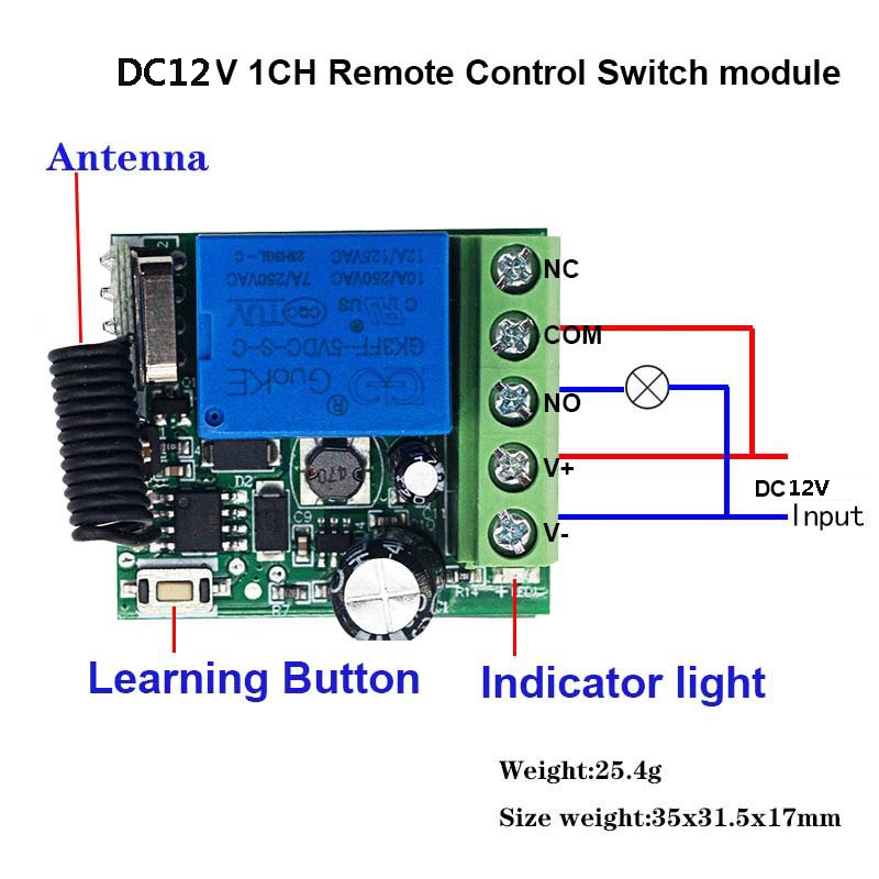 DC 12V 10A Relay Receiver Mini – 433Mhz Receiver Module recenzja i cena