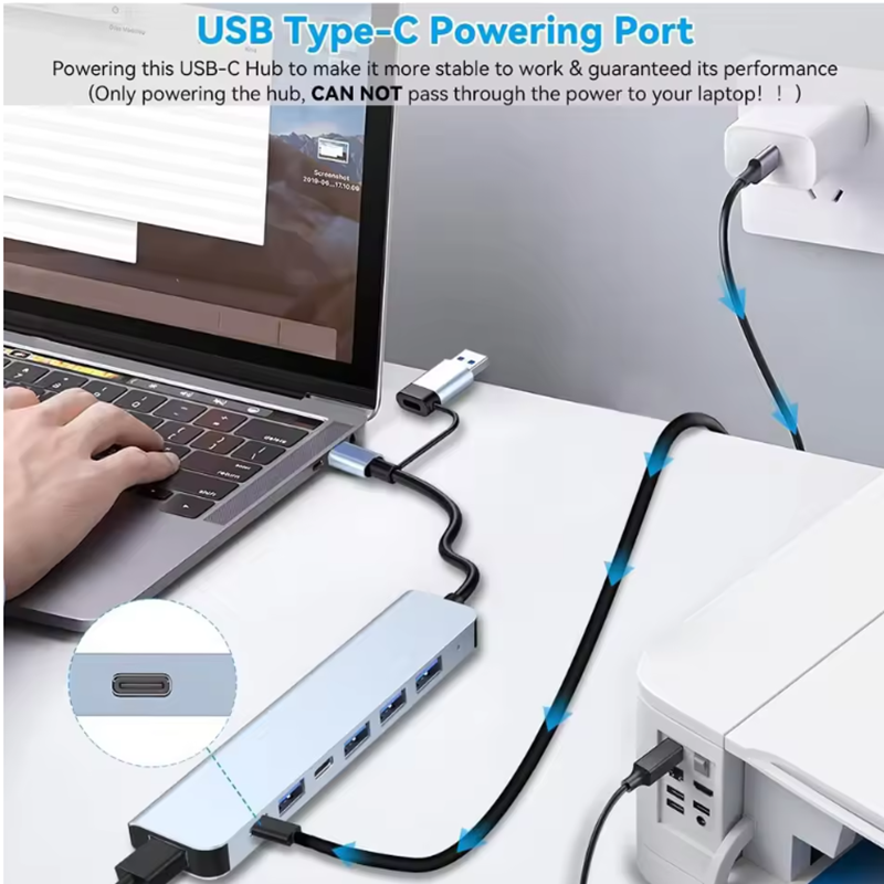USB C Hub USB Splitter 8 in 1  – Home Assistant Sd recenzja i cena
